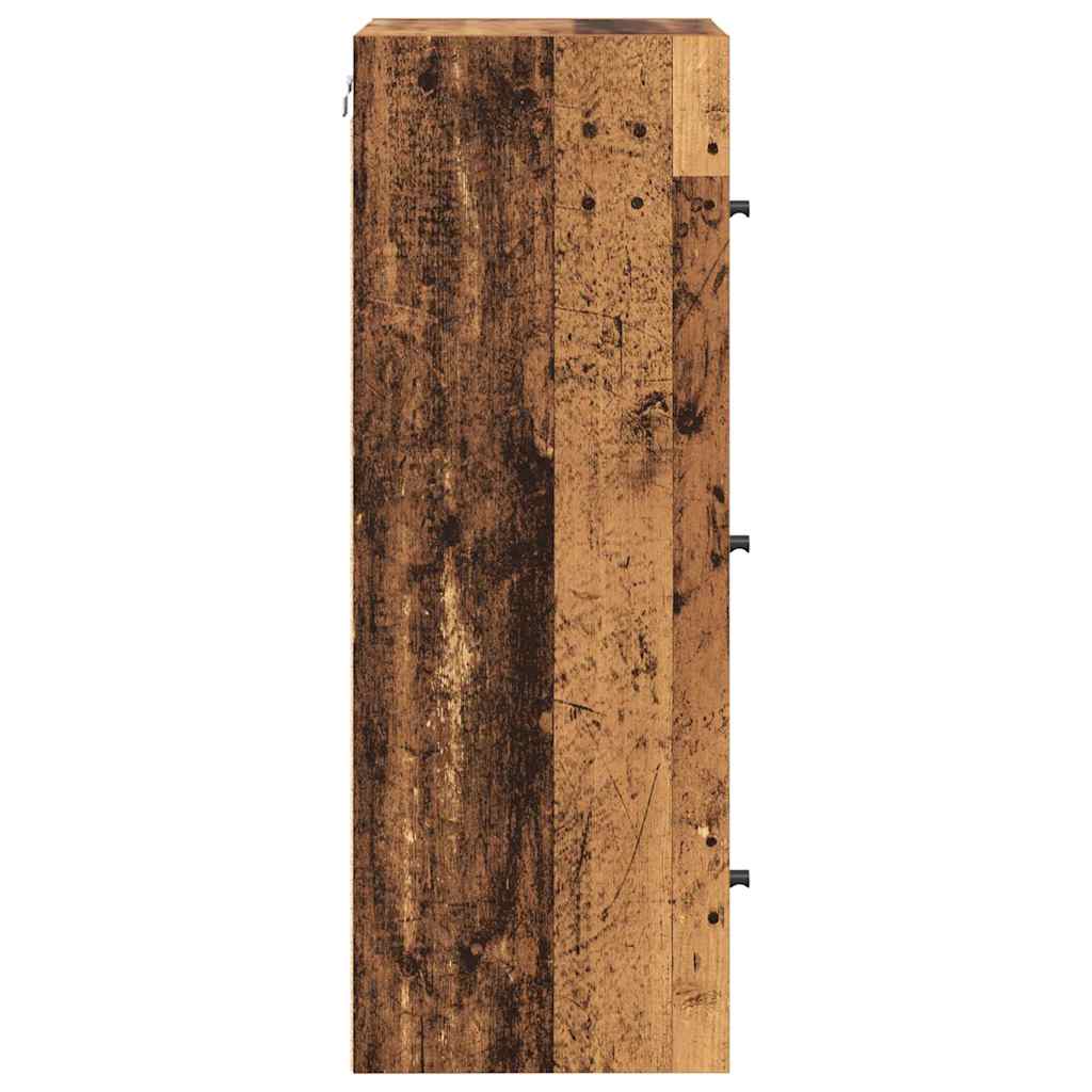 vidaXL Wall Cabinet Old Wood 35 x 37 x 102 cm Engineered Wood