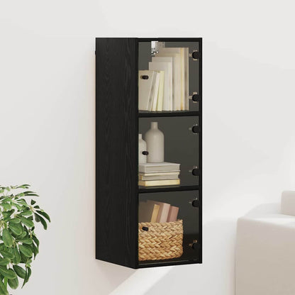 vidaXL Wall Cabinet 35 x 37 x 102 cm Engineered Wood Black Oak