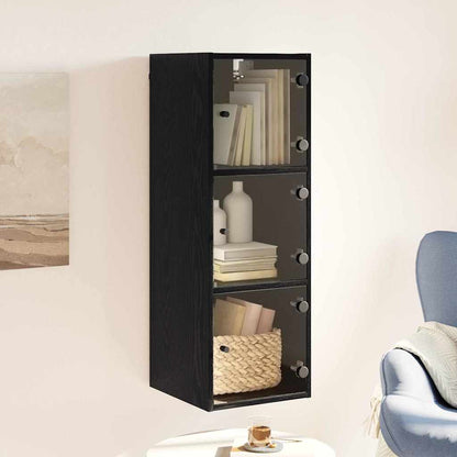 vidaXL Wall Cabinet 35 x 37 x 102 cm Engineered Wood Black Oak