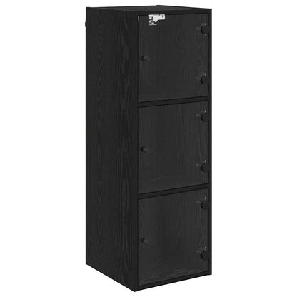 vidaXL Wall Cabinet 35 x 37 x 102 cm Engineered Wood Black Oak