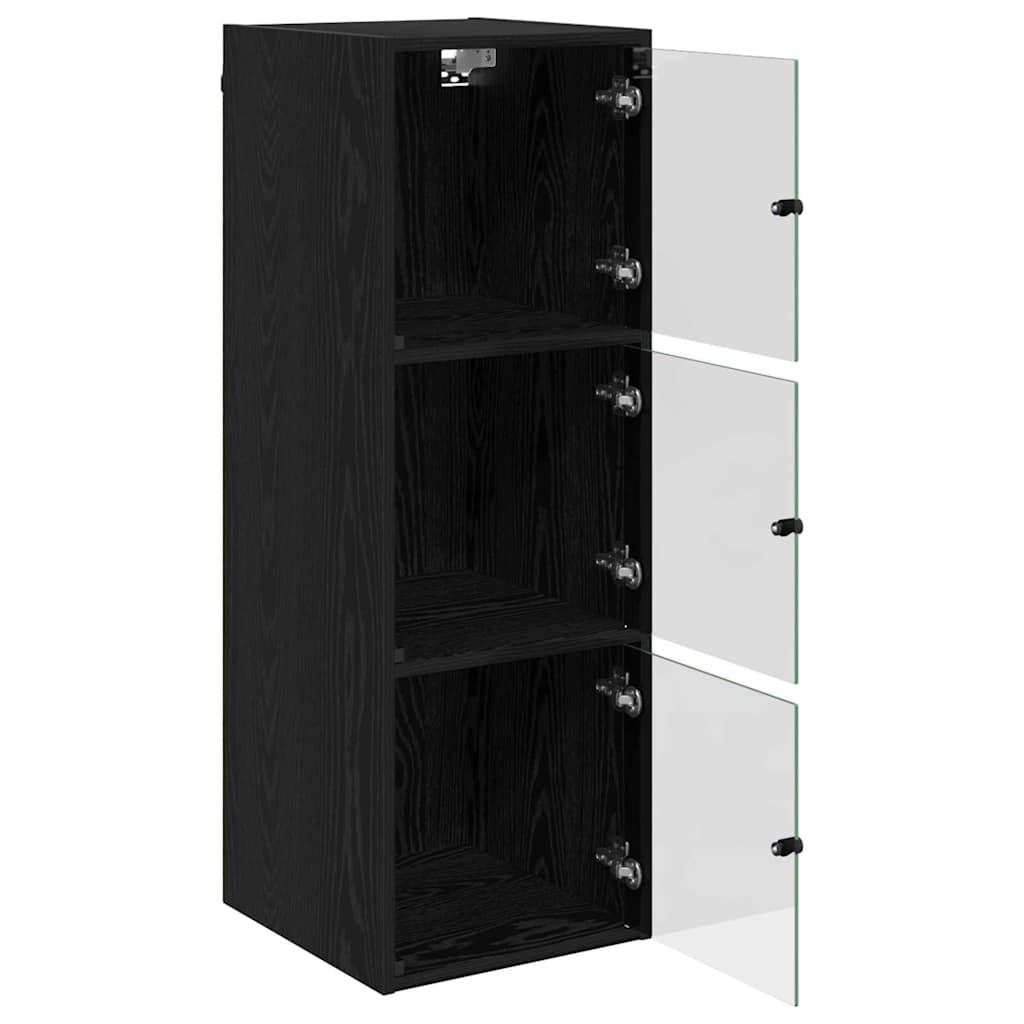 vidaXL Wall Cabinet 35 x 37 x 102 cm Engineered Wood Black Oak