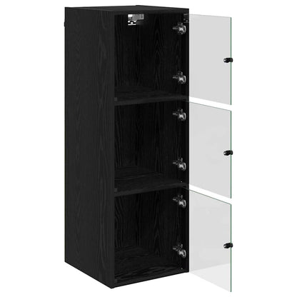 vidaXL Wall Cabinet 35 x 37 x 102 cm Engineered Wood Black Oak