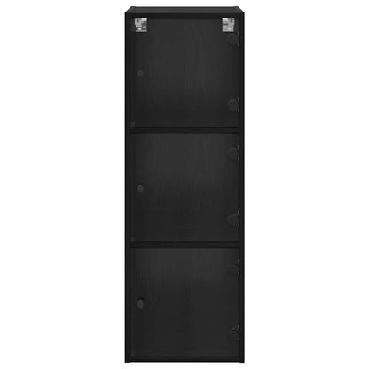 vidaXL Wall Cabinet Black Oak 35 x 37 x 102 cm Engineered Wood