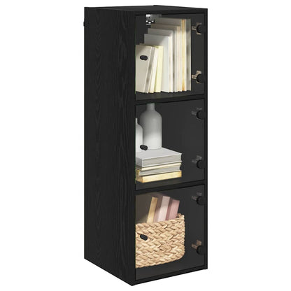 vidaXL Wall Cabinet 35 x 37 x 102 cm Engineered Wood Black Oak