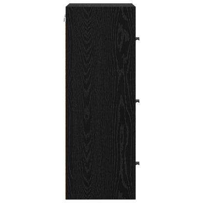 vidaXL Wall Cabinet Black Oak 35 x 37 x 102 cm Engineered Wood