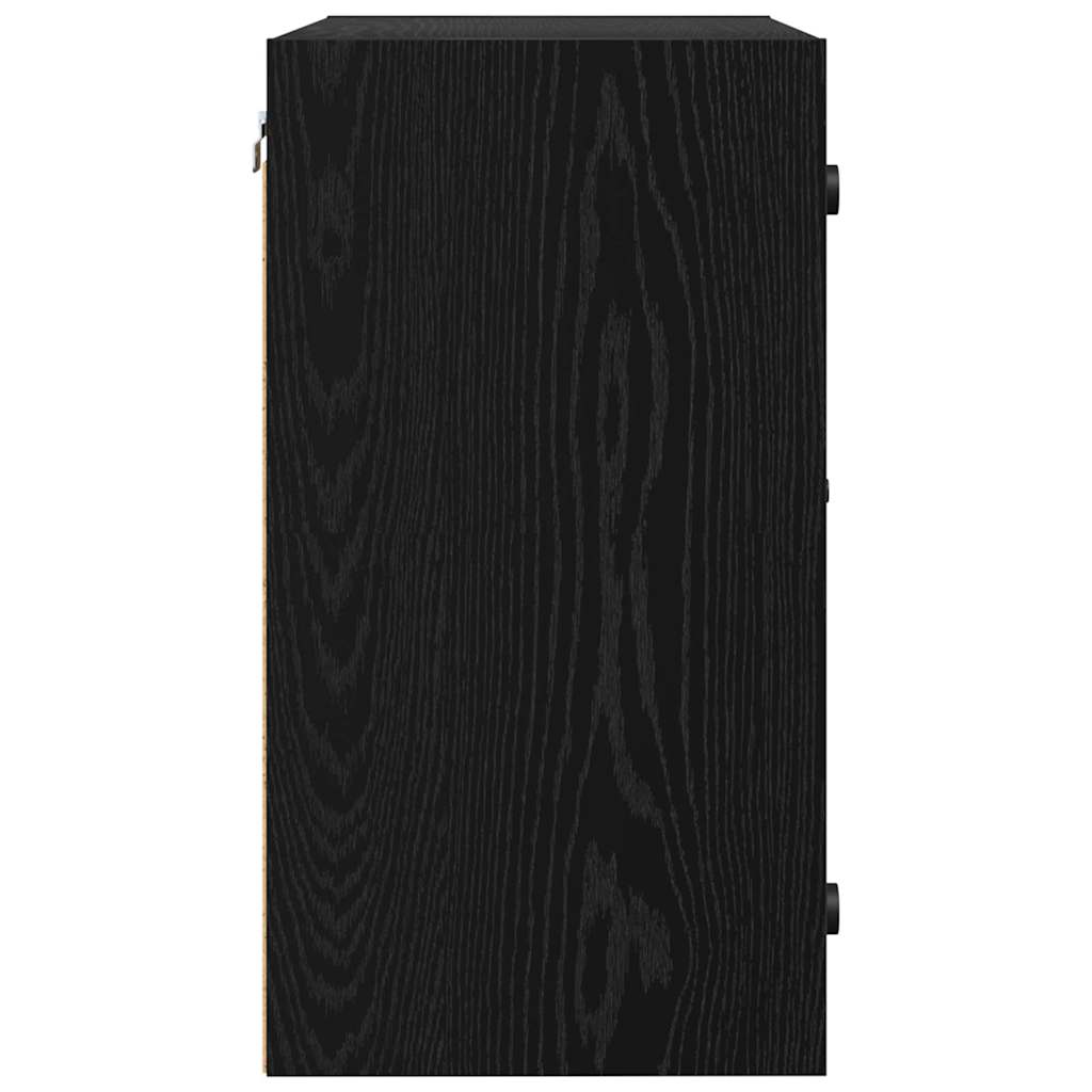 vidaXL Wall Cabinet 68 x 37 x 68.5 cm Engineered Wood Black Oak