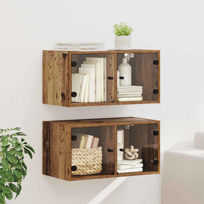 vidaXL Wall Cabinets 2 pcs 68 x 37 x 35 cm Engineered Wood Old Wood