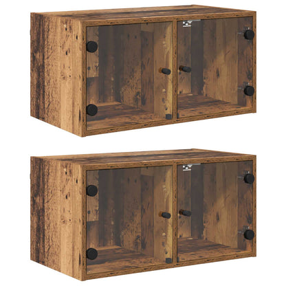 vidaXL Wall Cabinets 2 pcs Old Wood 68 x 37 x 35 cm Engineered Wood