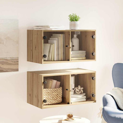 vidaXL Wall Cabinets 2 pcs 68 x 37 x 35 cm Engineered Wood Artisan Oak
