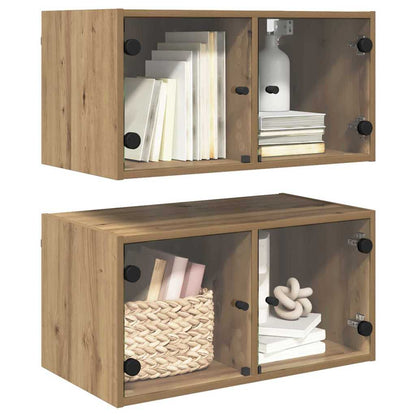 vidaXL Wall Cabinets 2 pcs 68 x 37 x 35 cm Engineered Wood Artisan Oak