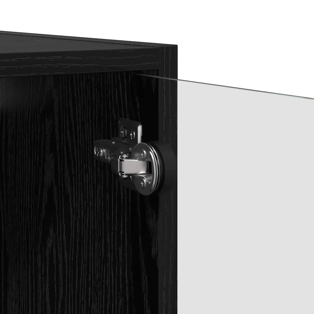 vidaXL Wall Cabinet 68 x 37 x 35 cm Engineered Wood Black Oak