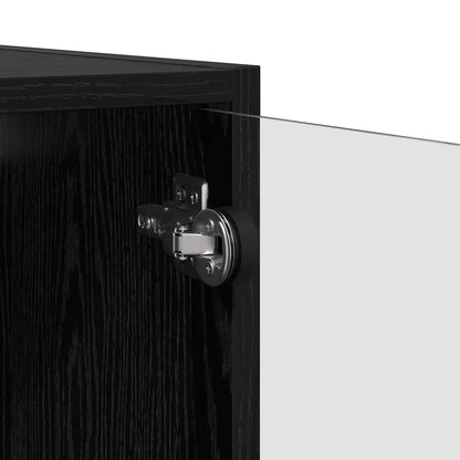 vidaXL Wall Cabinet 68 x 37 x 35 cm Engineered Wood Black Oak