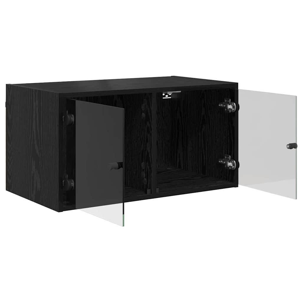 vidaXL Wall Cabinet 68 x 37 x 35 cm Engineered Wood Black Oak
