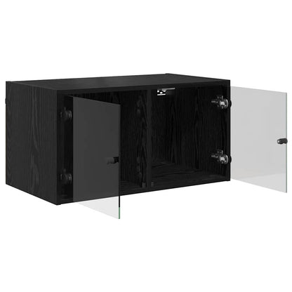vidaXL Wall Cabinet 68 x 37 x 35 cm Engineered Wood Black Oak