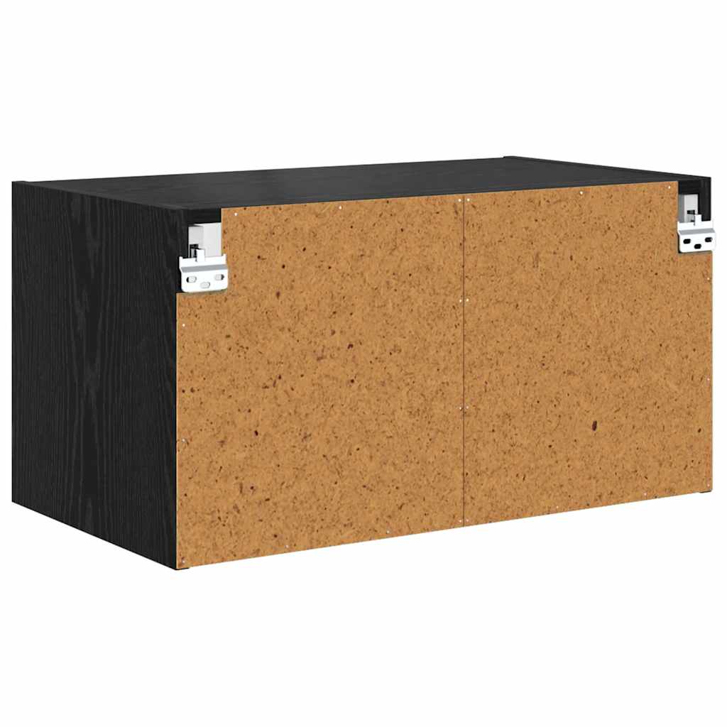 vidaXL Wall Cabinet 68 x 37 x 35 cm Engineered Wood Black Oak