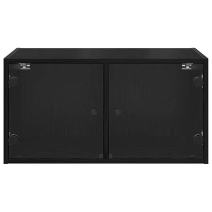 vidaXL Wall Cabinet 68 x 37 x 35 cm Engineered Wood Black Oak