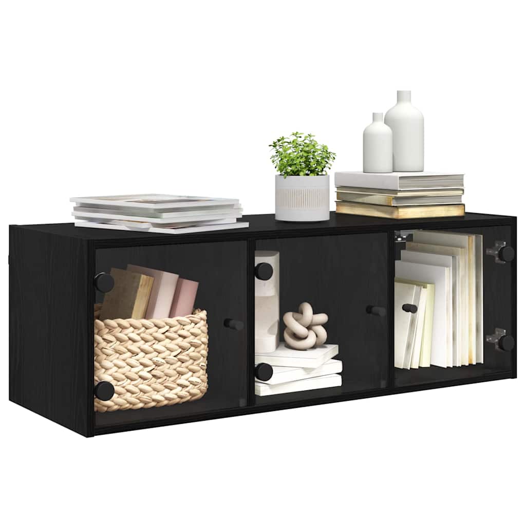 vidaXL Wall Cabinet Black Oak 102 x 37 x 35 cm Engineered Wood