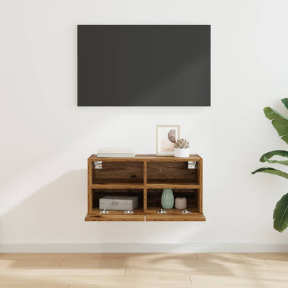 vidaXL TV Wall Cabinet Old Wood 60 x 30 x 30 cm Engineered Wood