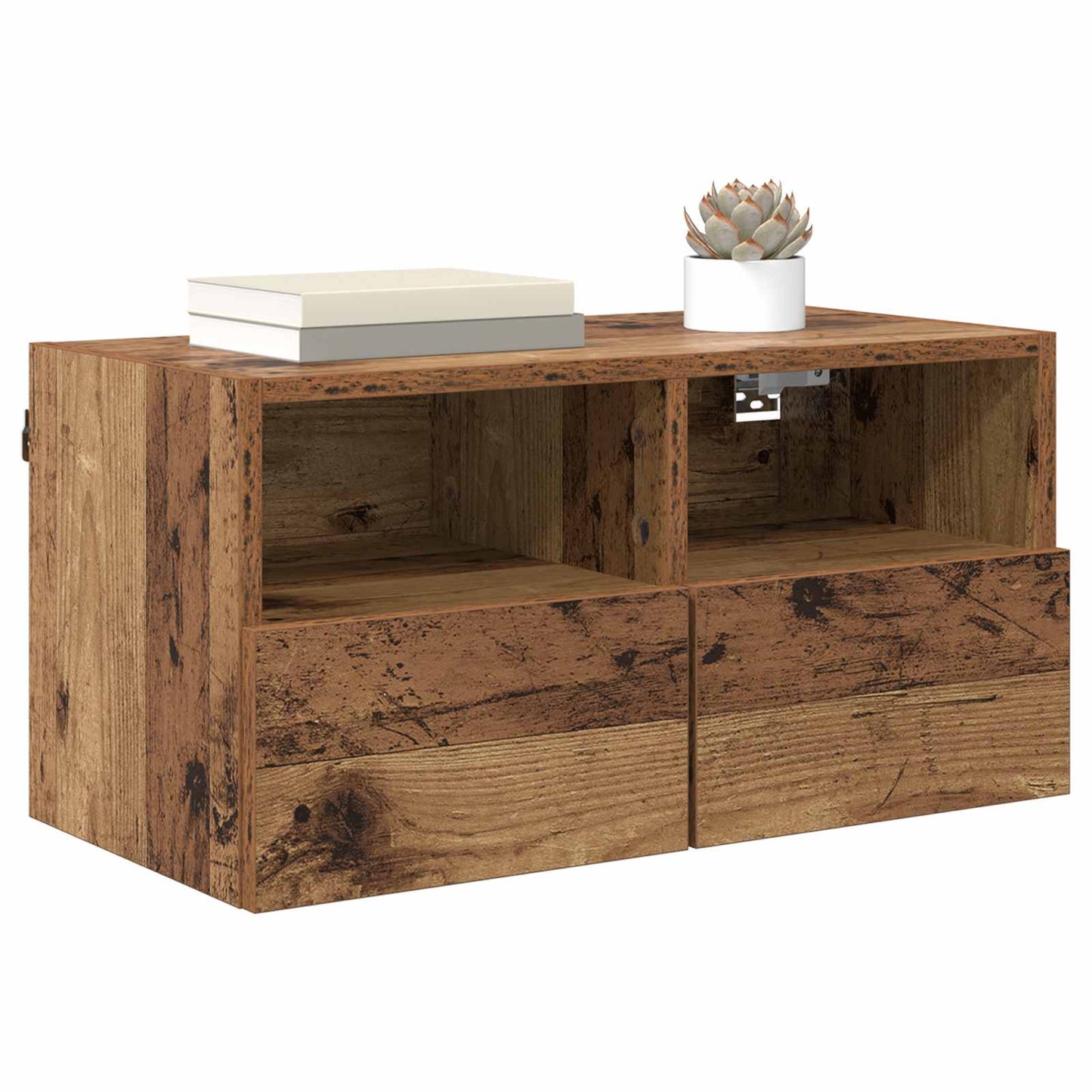 vidaXL TV Wall Cabinet Old Wood 60 x 30 x 30 cm Engineered Wood