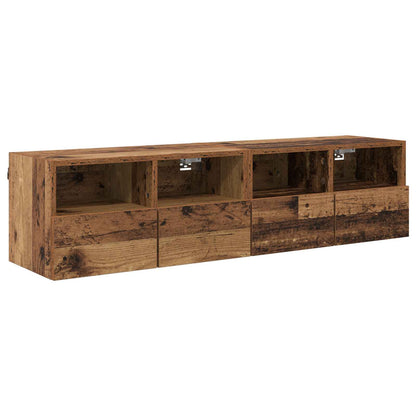vidaXL TV Wall Cabinets 2 pcs Old Wood 60 x 30 x 30 cm Engineered Wood