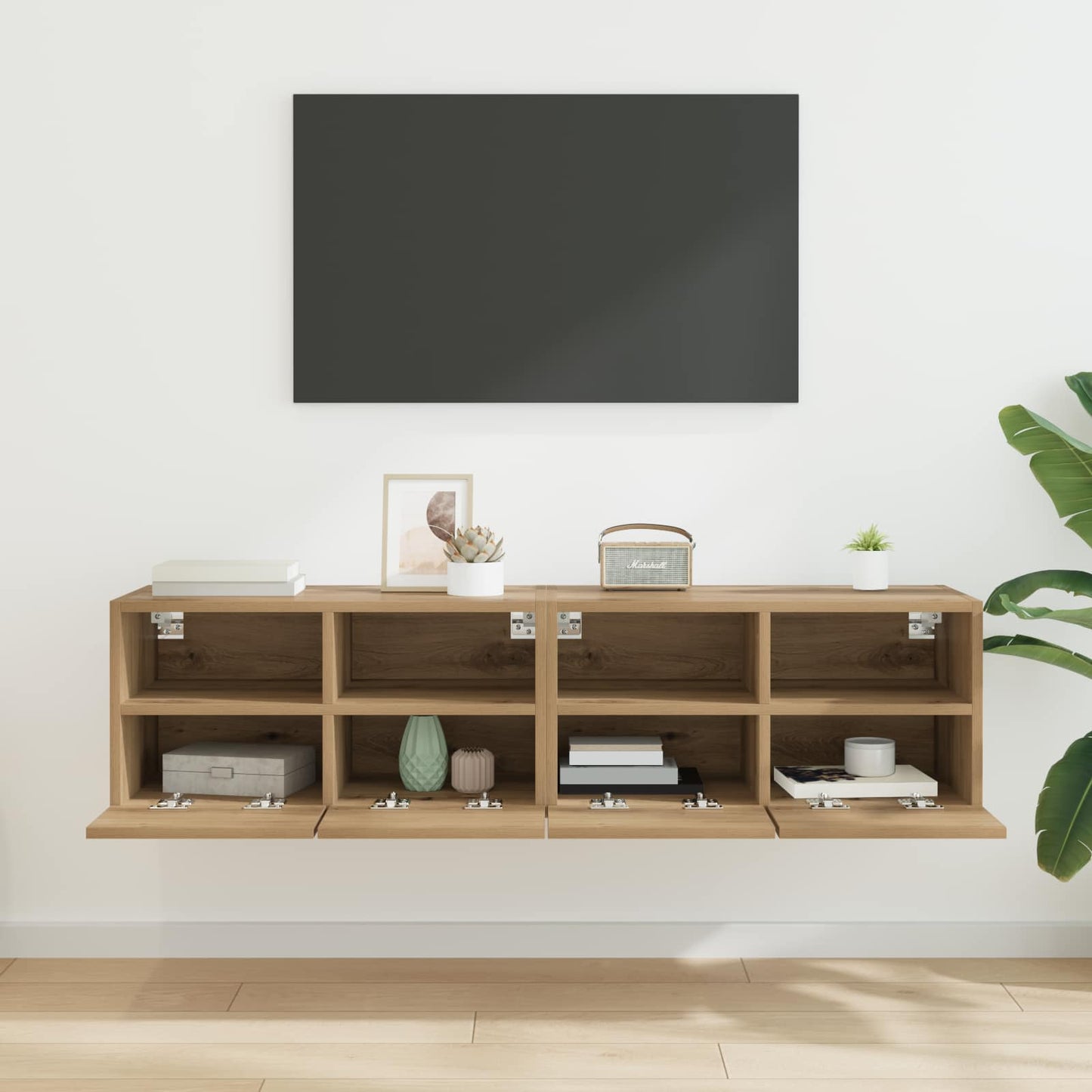 vidaXL TV Wall Cabinets 2 pcs Artisan Oak Engineered Wood
