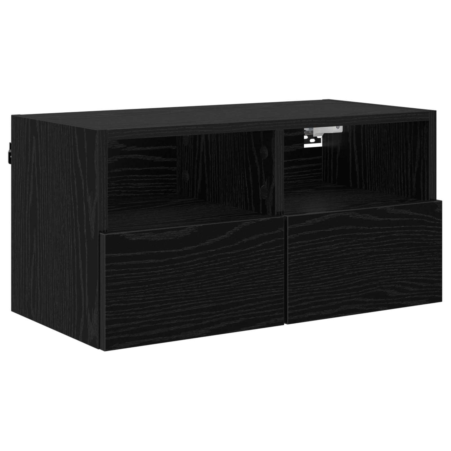 vidaXL TV Wall Cabinets Wall-mounted 2 pcs Black Oak 60 x 30 x 30 cm