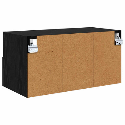 vidaXL TV Wall Cabinets Wall-mounted 2 pcs Black Oak 60 x 30 x 30 cm
