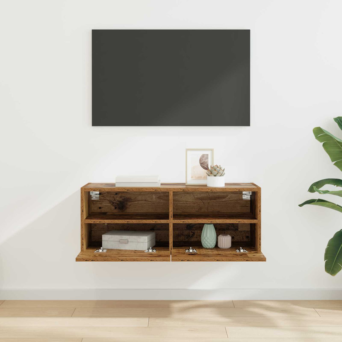 vidaXL TV Wall Cabinet 80 x 30 x 30 cm Old Wood Engineered Wood