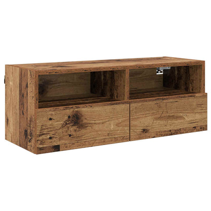 vidaXL TV Wall Cabinets 2 pcs Old Wood 80 x 30 x 30 cm Engineered Wood