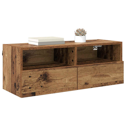 vidaXL TV Wall Cabinets 2 pcs Old Wood 80 x 30 x 30 cm Engineered Wood