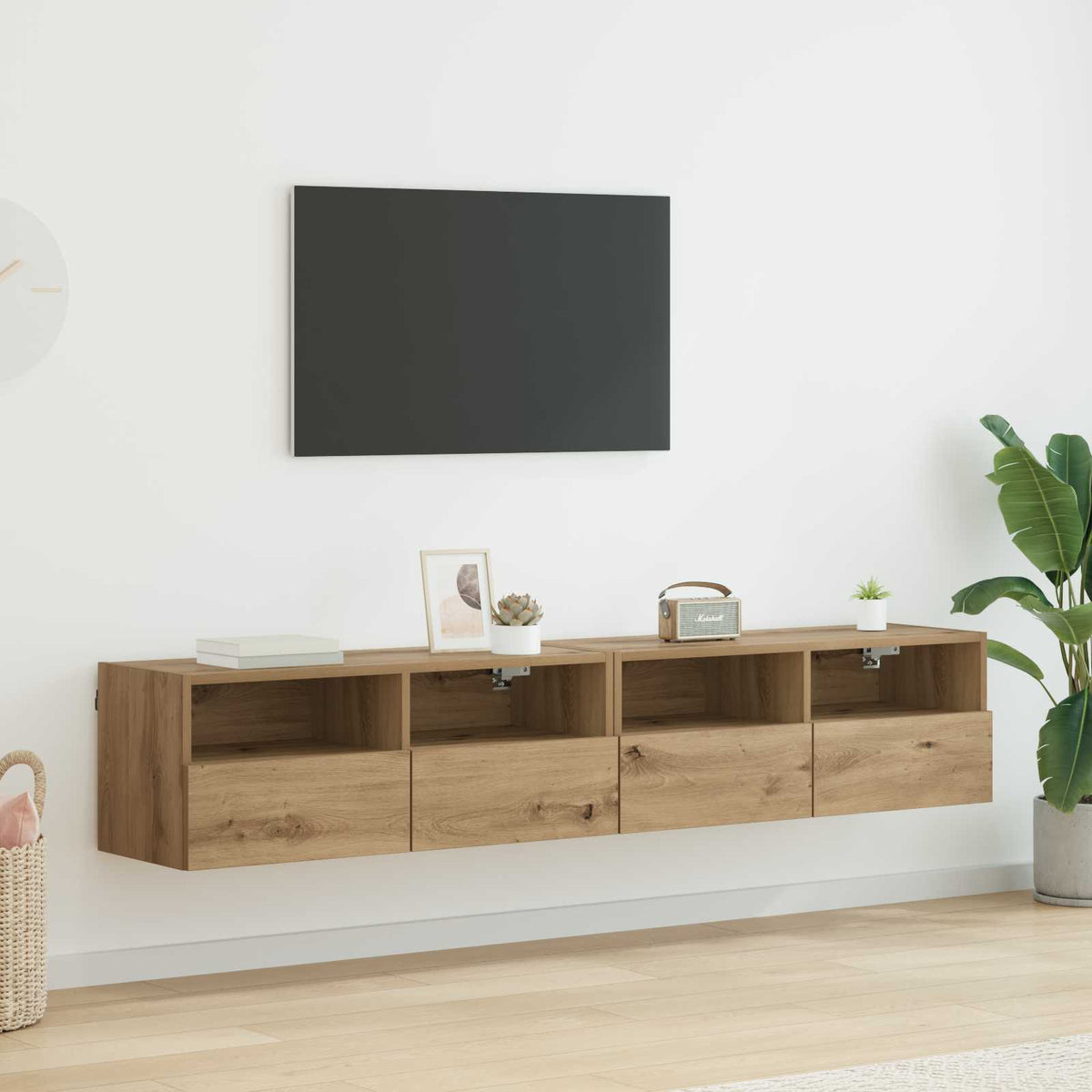 vidaXL TV Wall Cabinets 2 pcs Artisan Oak Engineered Wood