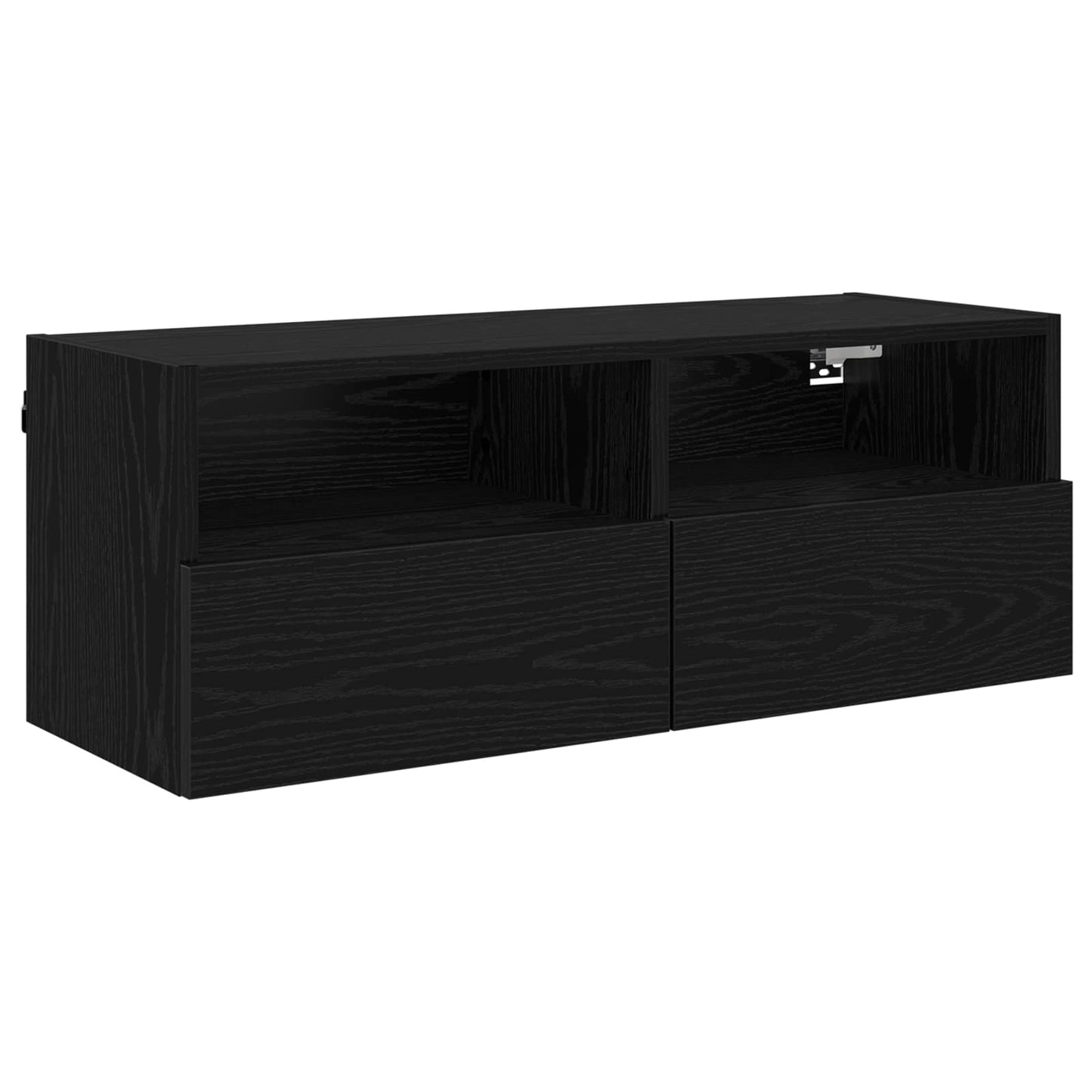 vidaXL TV Wall Cabinet Black Oak 80 x 30 x 30 cm Engineered Wood