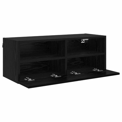 vidaXL TV Wall Cabinet Black Oak 80 x 30 x 30 cm Engineered Wood