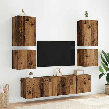 vidaXL TV Wall Cabinet Old Wood 40.5x30x40cm Engineered Wood