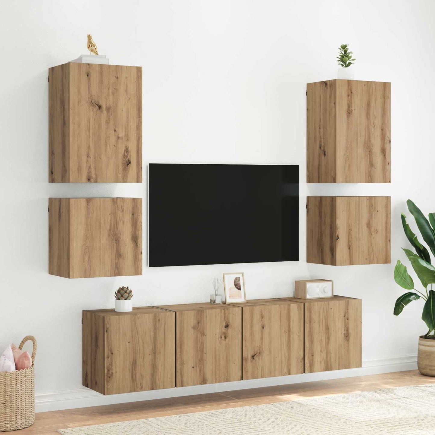 vidaXL TV Wall Cabinets 2 pcs Artisan Oak Engineered Wood