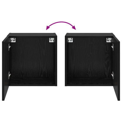 vidaXL TV Wall Cabinet Black Oak 40.5x30x40cm Engineered Wood
