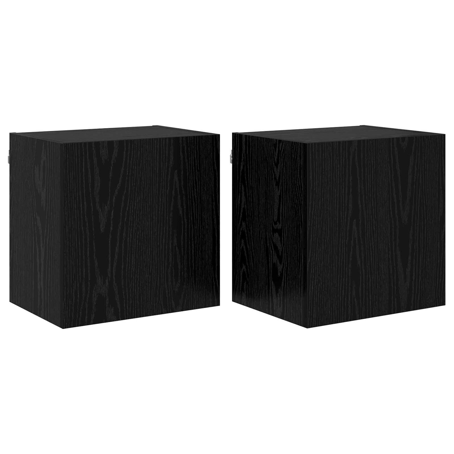 vidaXL TV Wall Cabinets 2 pcs Black Oak 40.5x30x40cm Engineered Wood