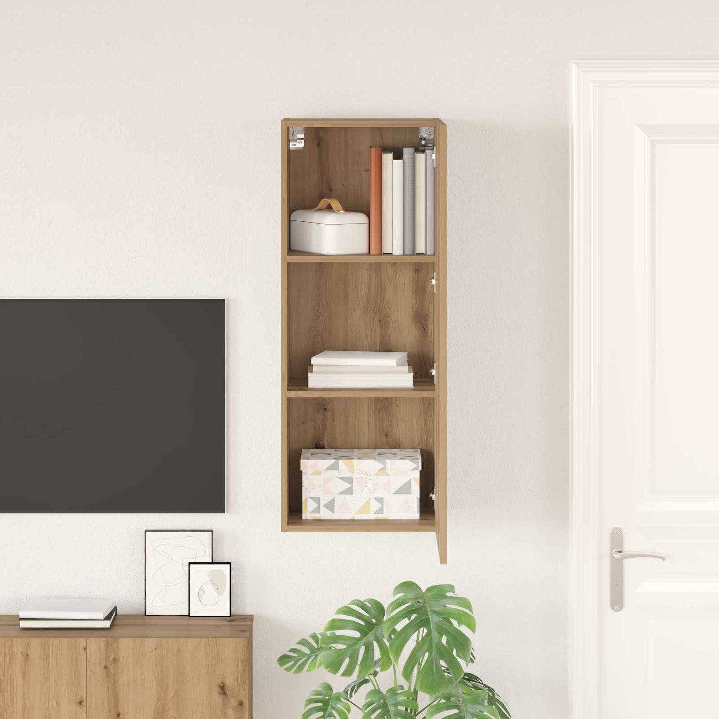 vidaXL TV Wall Cabinet 40.5 x 30 x 102 cm Artisan Oak Engineered Wood