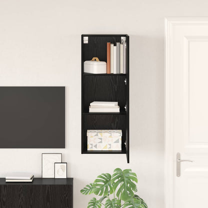 vidaXL TV Wall Cabinet Black Oak 40.5 x 30 x 102 cm Engineered Wood
