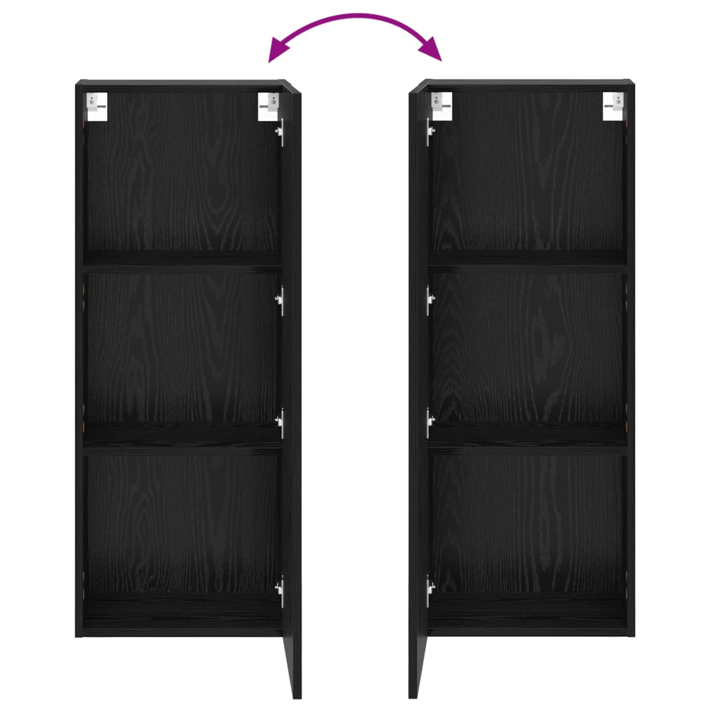 vidaXL TV Wall Cabinet Black Oak 40.5 x 30 x 102 cm Engineered Wood