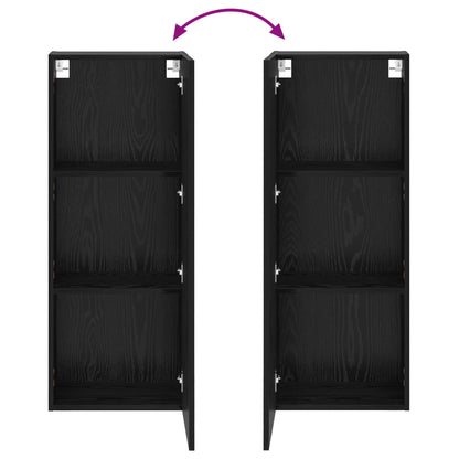 vidaXL TV Wall Cabinet Black Oak 40.5 x 30 x 102 cm Engineered Wood