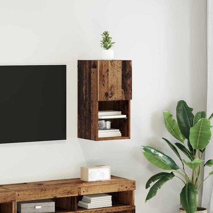 vidaXL Wall-mounted TV Cabinet with LED Old Wood 30.5 x 30 x 60 cm