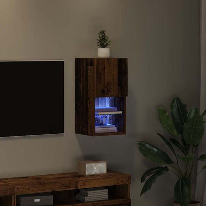 vidaXL Wall-mounted TV Cabinet with LED Old Wood 30.5 x 30 x 60 cm