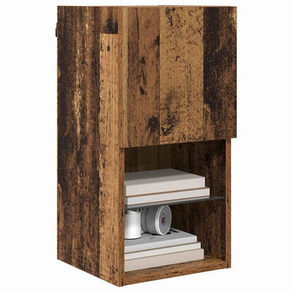 vidaXL Wall-mounted TV Cabinet with LED Old Wood 30.5 x 30 x 60 cm