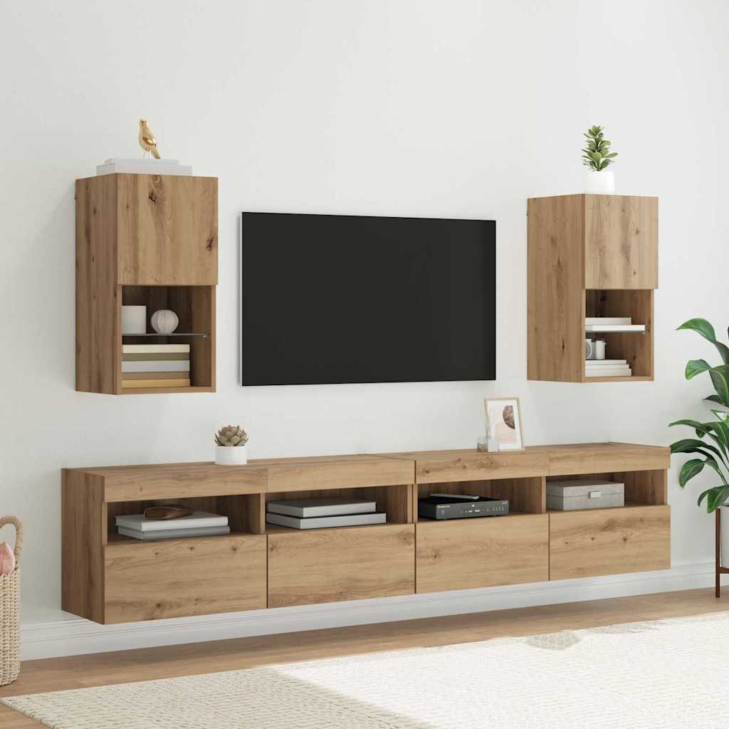 vidaXL Wall-mounted TV Cabinet 30.5 x 30 x 60 cm Artisan Oak