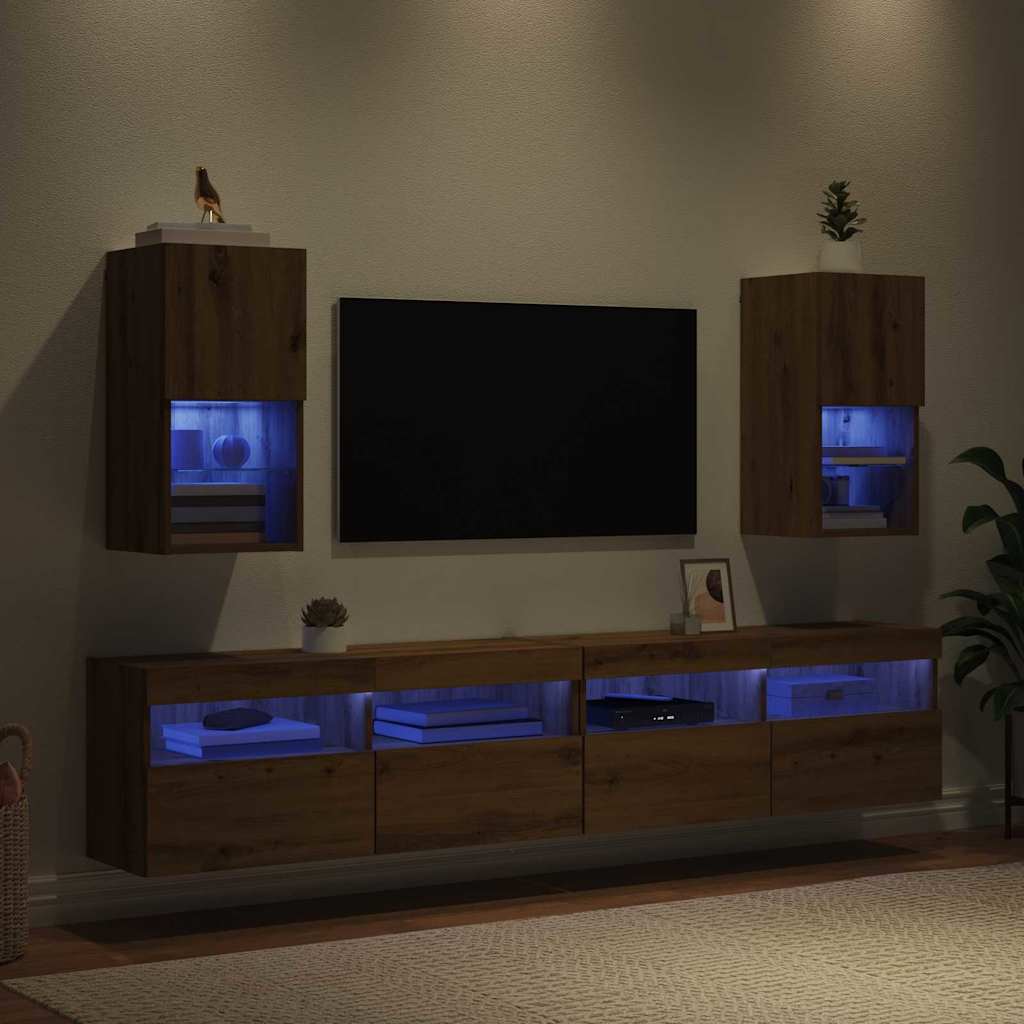 vidaXL Wall-mounted TV Cabinets 2 pcs Artisan Oak Engineered Wood