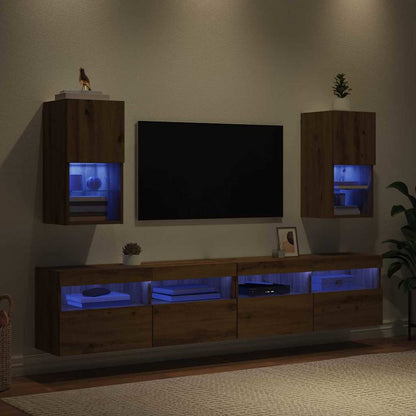 vidaXL Wall-mounted TV Cabinets 2 pcs Artisan Oak Engineered Wood