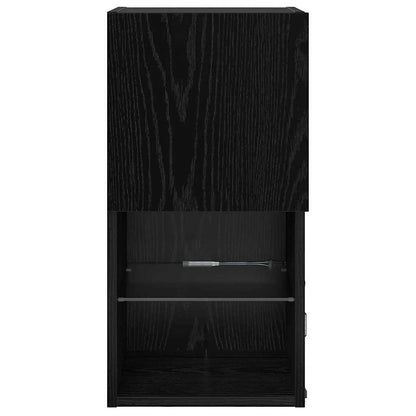 vidaXL Wall-mounted TV Cabinet with LED Black Oak 30.5 x 30 x 60 cm