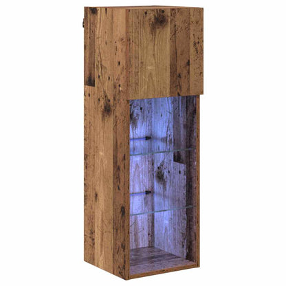 vidaXL Wall-mounted TV Cabinet with LED Old Wood 30.5 x 30 x 90 cm