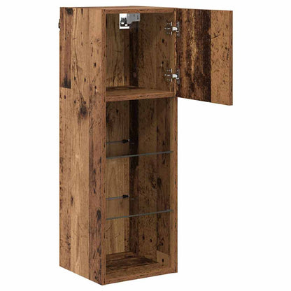 vidaXL Wall-mounted TV Cabinet with LED Old Wood 30.5 x 30 x 90 cm